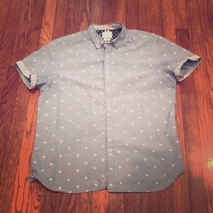 XL Denim & Flower Ricky Singh Palm Button Down